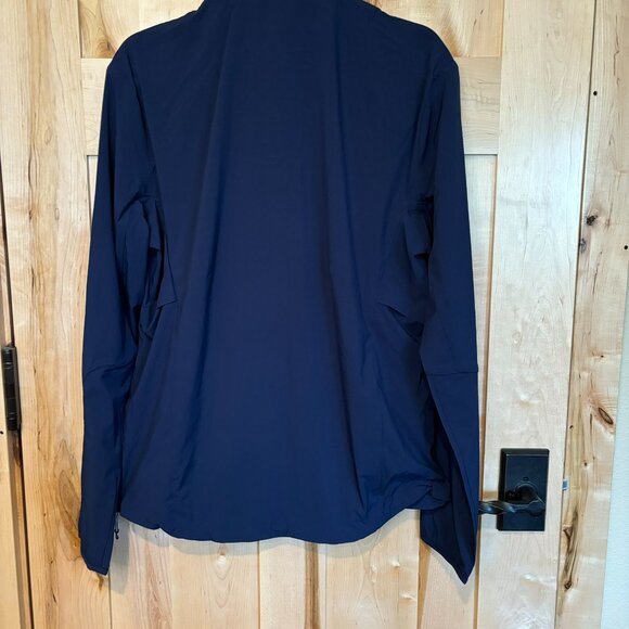 New RLX Ralph Lauren Golf Men's Wicking Full Zip Jacket M Navy $248 Stow Hood - Picture 11 of 14